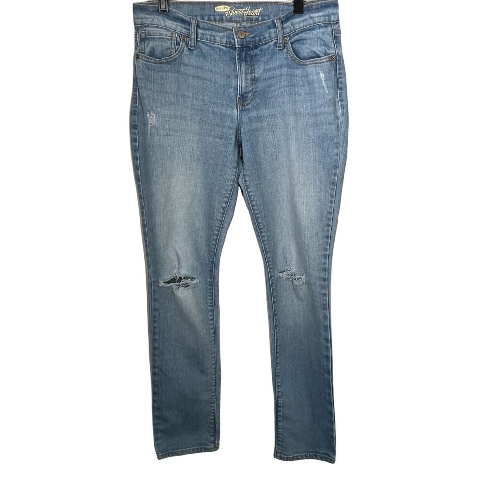 Old Navy Jeans Women The Sweetheart Size 8 Distressed Stretch Denim Blue Medium